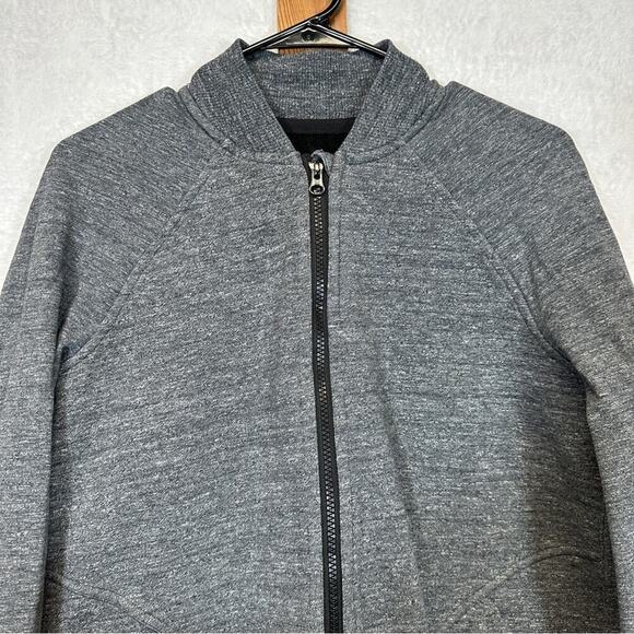 Lululemon Pleat To Street Bomber Jacket in Heathered Snow Slub Coal Size 6 - Picture 3 of 9